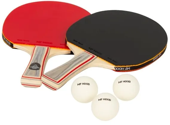 My Hood 2 bordtennisracketer med 3 baller